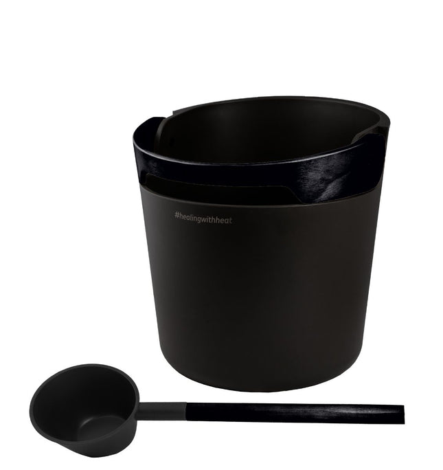 Harvia Helmi Saunaeimer und Kellen-Set Black