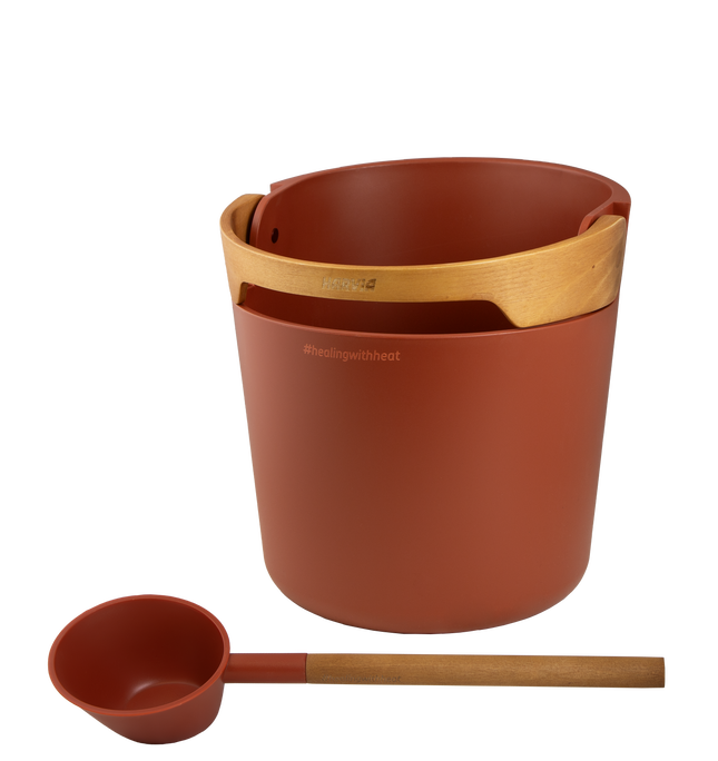Harvia Helmi Saunaeimer & Kellen-Set Terracotta